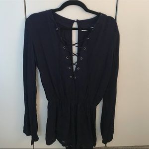 Dark Blue Faithful the Brand Romper